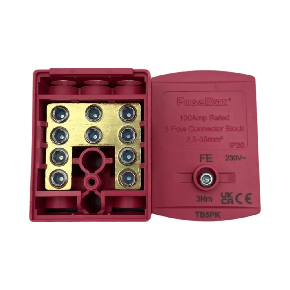 Fusebox TB5PK IP20 Pink 100A Terminal Block 2 Fusebox TB5PK IP20 Pink 100A Terminal Block 2