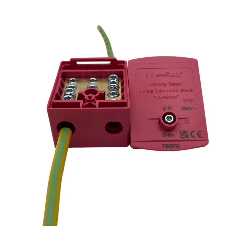 Fusebox TB5PK IP20 Pink 100A Terminal Block 3 Fusebox TB5PK IP20 Pink 100A Terminal Block 3