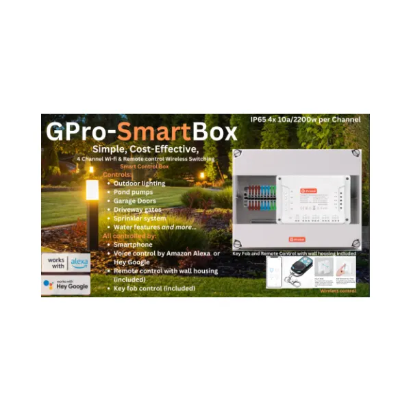 G-Pro Smart-Box 4-Channel Wi-Fi / Remote Control Wireless Switching IP65 4 G-ProKit GPRO-SMART-BOX G-Pro Smart-Box 4-Channel Wi-Fi/Remote Control Wireless Switching IP65 4