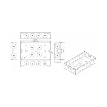 Knightsbridge GSK225 Knightsbridge 2G 25mm Galvanised Steel Box 2