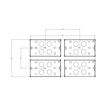 Knightsbridge GSK298MM Knightsbridge 47mm Galvanised Steel Box for Combination Multimedia Plate 2