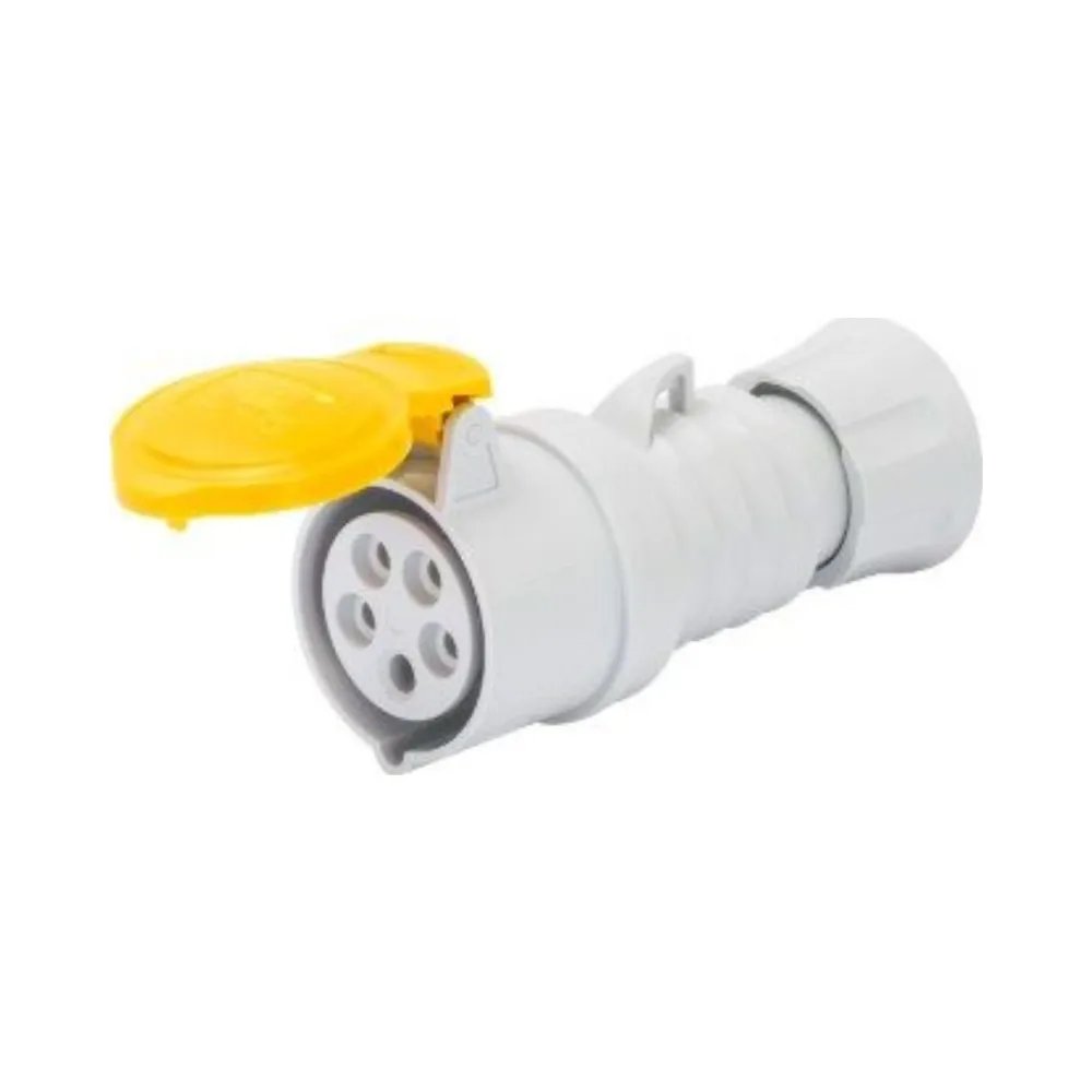 Gewiss GW62012H 32A 3 Pin Plug 110V Straight Connector – IP44/IP54 1 Gewiss GW62012H 32A 3 Pin Plug 110V Straight Connector – IP44/IP54