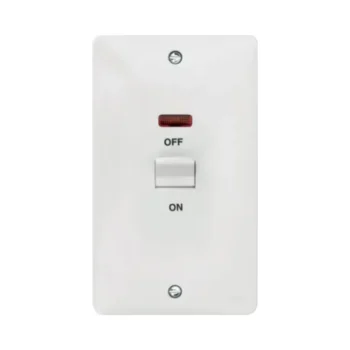 Hager WMDP50VN Hager Sollysta WMDP50VN 50A Double Pole Switch with LED Indicator 2