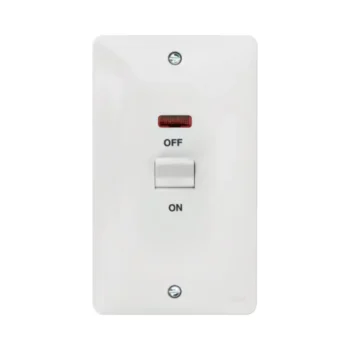 Hager WMDP50VN Hager Sollysta WMDP50VN 50A Double Pole Switch with LED Indicator 1