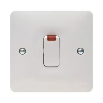 Hager WMDP84N Hager Sollysta WMDP84N 20A Double Pole Switch with Neon