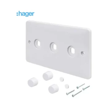 Hager WMDRP3KIT Hager Sollysta WMDRP3KIT 3 Gang Rotary Dimmer Switch Plate Kit