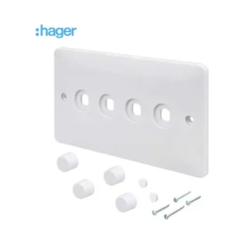 Hager WMDRP4KIT Hager Sollysta WMDRP4KIT 4 Gang Rotary Dimmer Switch Plate Kit