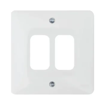 Hager WMGP2 Hager Sollysta WMGP2 2 Gang White Moulded Grid Plate