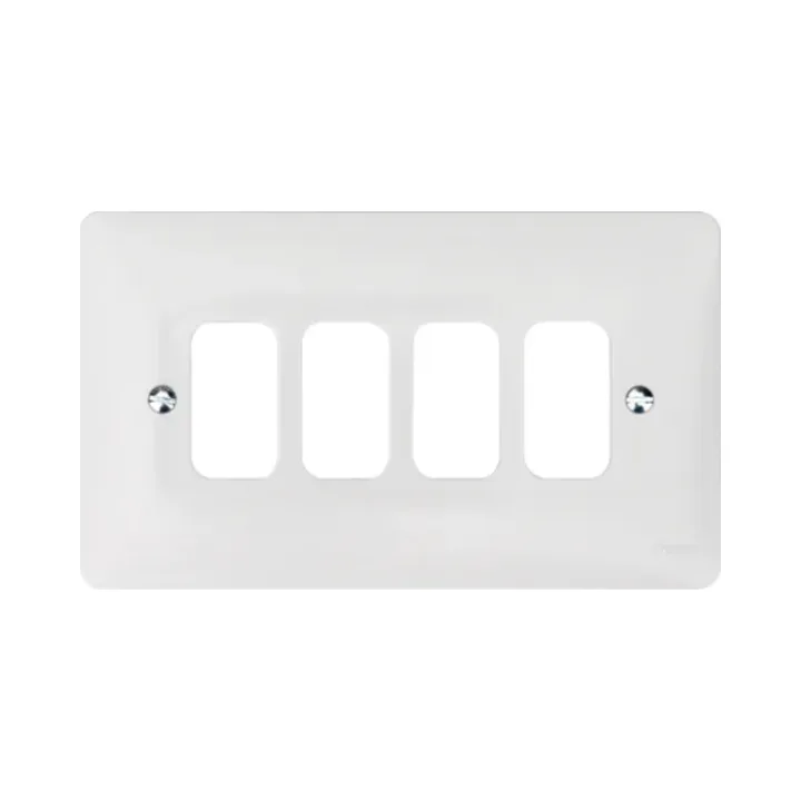 Hager Sollysta WMGP4 4 Gang White Moulded Grid Plate 1 Hager WMGP4 Hager Sollysta WMGP4 4 Gang White Moulded Grid Plate