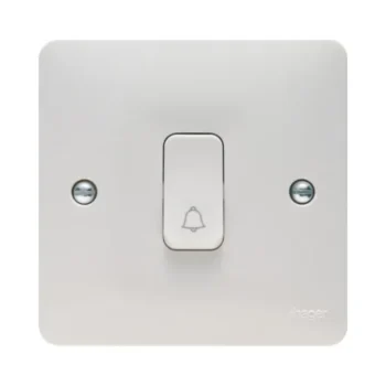 Hager WMPS12RB Hager Sollysta WMPS12RB Push Switch with Bell Symbol
