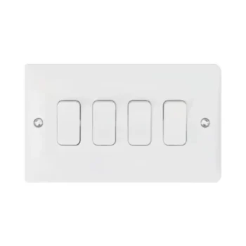 Hager WMPS42 Hager Sollysta WMPS42 10A 4 Gang 2 Way Wall Switch