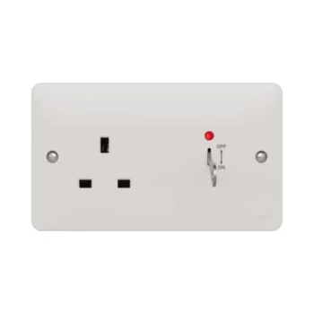 Hager WMS812LN Hager Sollysta WMS812LN 13A Double Pole Key Switch Socket 2