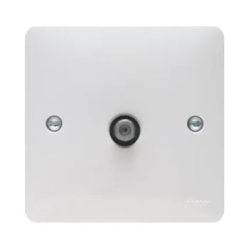 Hager WMSAT Hager Sollysta WMSAT Single F Type Satellite Outlet Screened
