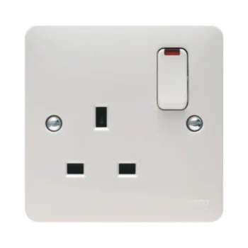 Hager WMSS81N Hager Sollysta WMSS81N Switched Single Socket with LED Indicator