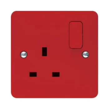 Hager WMSS81RR Hager Sollysta WMSS81RR 1 Gang 13A Switched Socket - Red