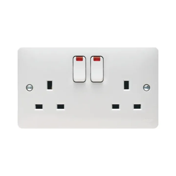 Hager Sollysta WMSS82N 2 Gang Switched Socket with LED 1 Hager WMSS82N Hager Sollysta WMSS82N 2 Gang Switched Socket with LED