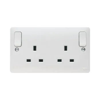 Hager WMSS82O Hager Sollysta WMSS82O 2 Gang Socket - Outward Rockers