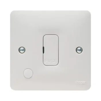 Hager WMSU83FO Hager Sollysta WMSU83FO 13A Unswitched Fused Spur with Flex Outlet
