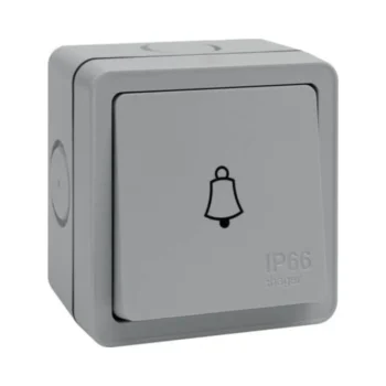 Hager Sollysta WXPPS12B IP66 Outdoor Bell Switch - Light Grey