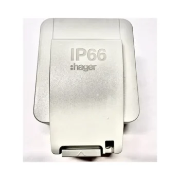 Hager WXPS81 Hager Sollysta 13A IP66 1 Gang Unswitched Outdoor Socket - Light Grey 2