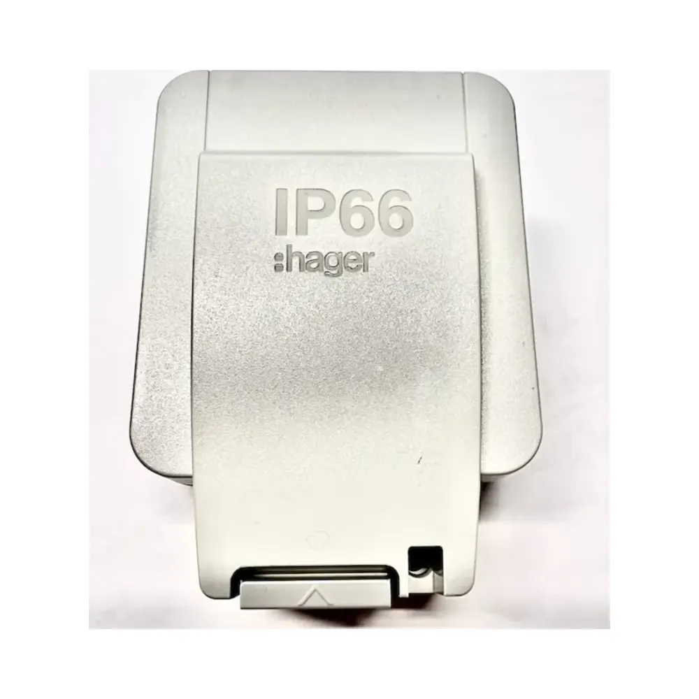 Hager Sollysta WXPSS81 13A IP66 1 Gang Switched Outdoor Socket - Light Grey 2 Hager WXPSS81 Hager Sollysta 13A IP66 1 Gang Switched Outdoor Socket - Light Grey 2