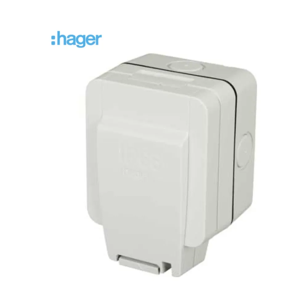 Hager Sollysta WXPSS81 13A IP66 1 Gang Switched Outdoor Socket - Light Grey 3 Hager WXPSS81 Hager Sollysta 13A IP66 1 Gang Switched Outdoor Socket - Light Grey 3