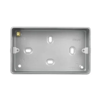 Hager WPB240KO Hager Sollysta Twin Back Box with Knockouts - Grey