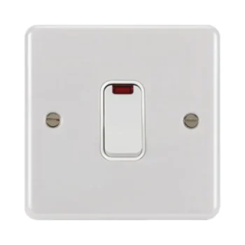 Hager WPDP50NW Hager Sollysta 50A Double Pole 1 Gang Switch with LED Indicator - White 2