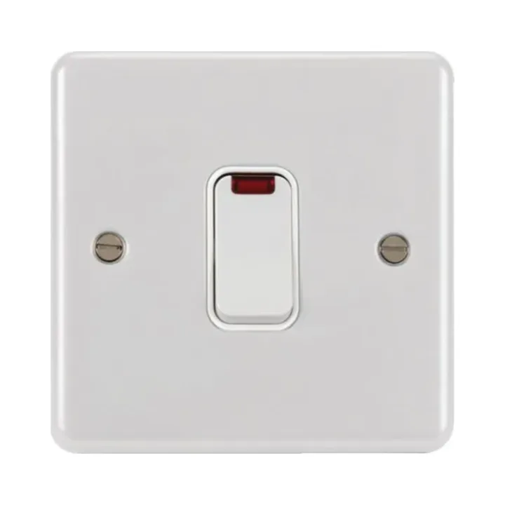 Hager WPDP50NW White Metal Clad 50A Double Pole 1 Gang Switch with LED Indicator 2 Hager WPDP50NW Hager Sollysta 50A Double Pole 1 Gang Switch with LED Indicator - White 2