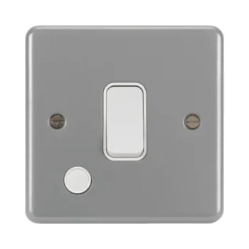 Hager WPDP84FO Hager Sollysta 20A Double Pole Switch with Flex Outlet - Grey