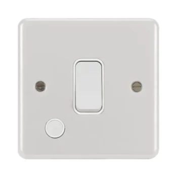 Hager WPDP84FOW Hager Sollysta 20A Double Pole Switch with Flex Outlet - White