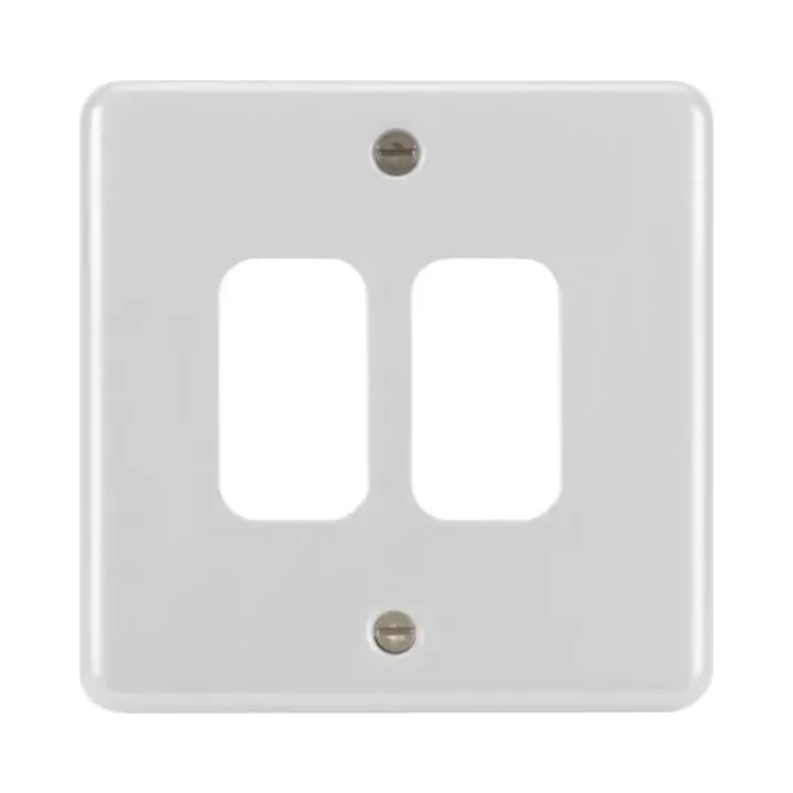 Hager WPGP2W White Metal Clad Grid Plate 2G 1 Hager WPGP2W Hager Sollysta Grid Plate 2G - White