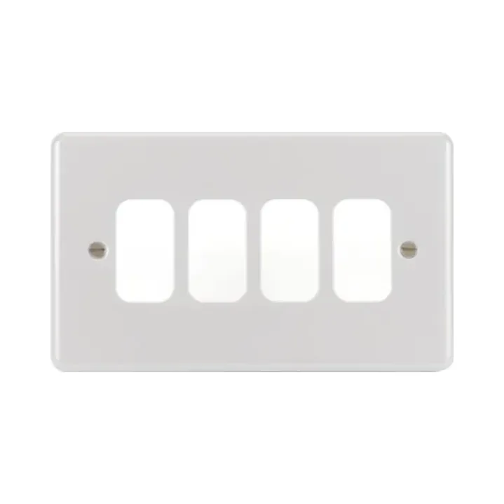 Hager WPGP4W White Metal Clad Grid Plate 4G 1 Hager WPGP4W Hager Sollysta Grid Plate 4G - White