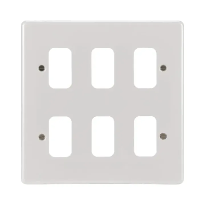 Hager WPGP6W White Metal Clad Grid Plate 6G 1 Hager WPGP6W Hager Sollysta Grid Plate 6G - White