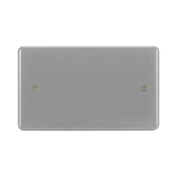 Hager WPP2 Hager Sollysta Twin Blank Plate - Grey