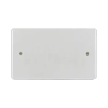 Hager WPP2W Hager Sollysta Twin Blank Plate - White