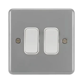 Hager WPPS22 Hager Sollysta 10AX 2 Gang 2 Way Wall Switch - Grey