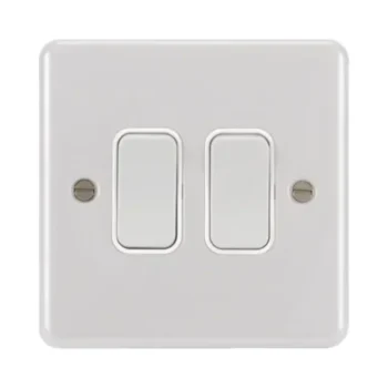 Hager WPPS22W Hager Sollysta 10AX 2 Gang 2 Way Wall Switch - White