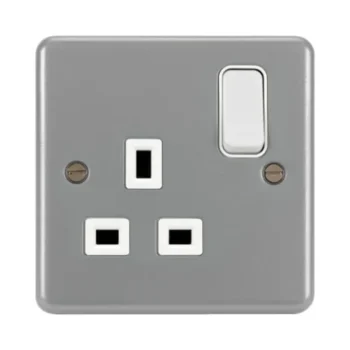 Hager WPSS81 Hager Sollysta 13A 1 Gang Double Pole Switched Socket - Grey