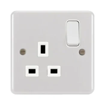 Hager WPSS81W Hager Sollysta 13A 1 Gang Double Pole Switched Socket - White