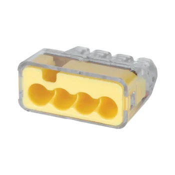 IDEAL 30-1634 Ideal Model 34 4-Port Yellow Push-In Wire Connector - Box of 5000