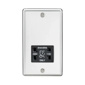 Knightsbridge CL89PC Knightsbridge CL89PC Rounded Edge 115V/230V Dual Voltage Shaver Socket - Polished Chrome with Black Insert