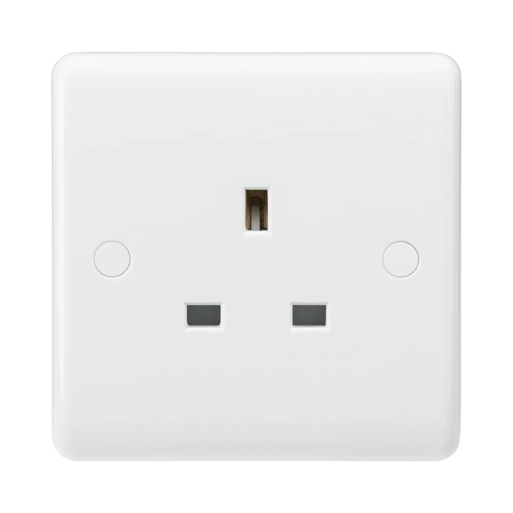 Knightsbridge | CU7000U | Curved Edge | 13A Single Unswitched Socket 1 Knightsbridge CU7000U 13A Single Unswitched Socket