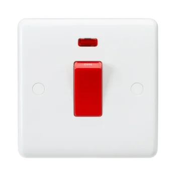 Knightsbridge CU8331N 45A DP Red Rocker Switch Neon