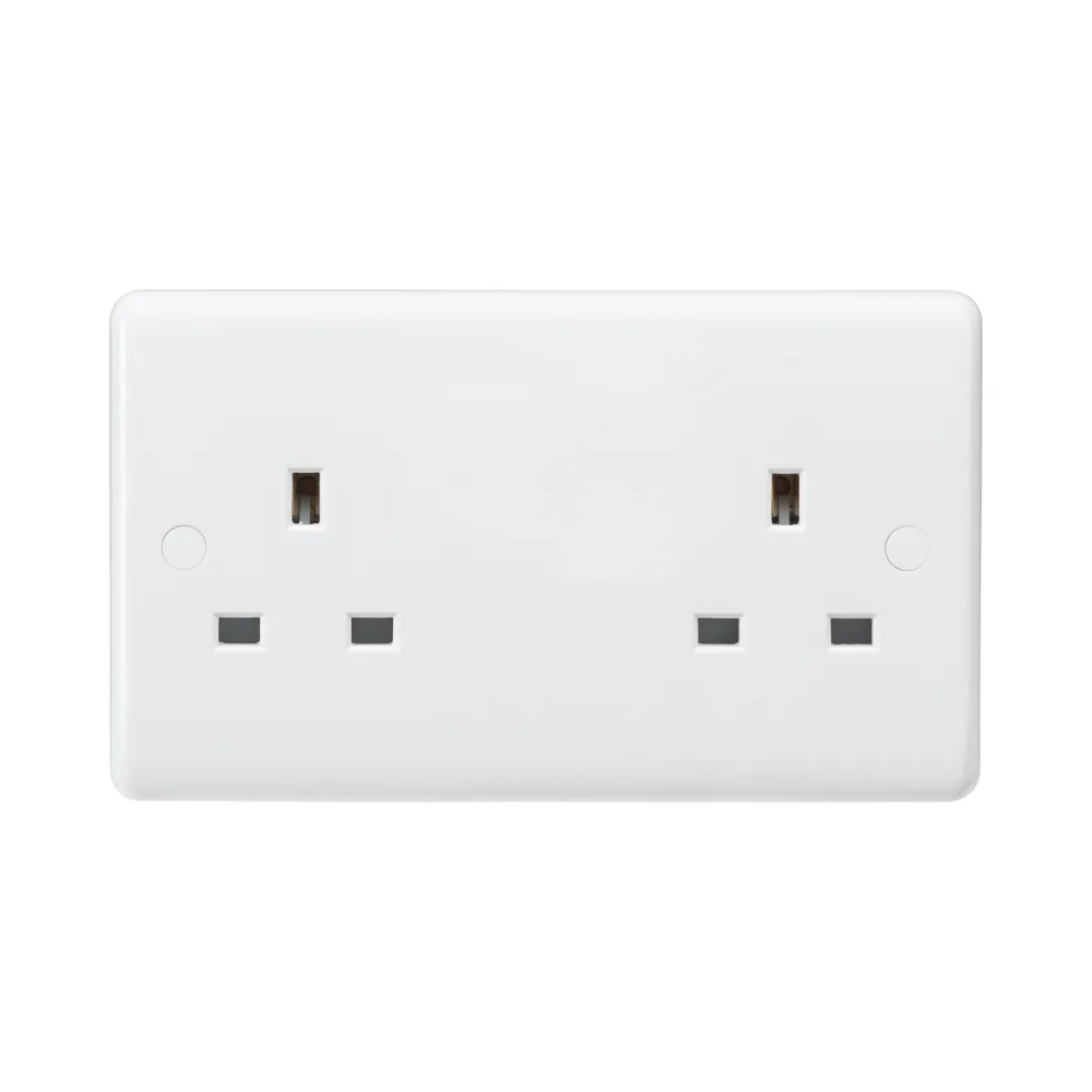 Knightsbridge | CU9000U | Curved Edge | 13A Double Unswitched Socket 1 Knightsbridge CU9000U 13A Double Unswitched Socket