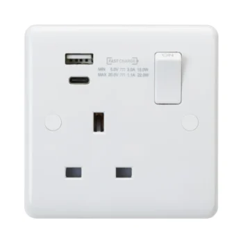 Knightsbridge CU9919D Single Switched Socket USB A+C