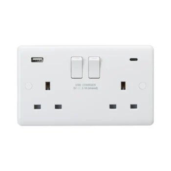 Knightsbridge CU9931D Double Switched Socket USB A+C