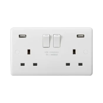 Knightsbridge CU9948 Double Switched Socket  A+A