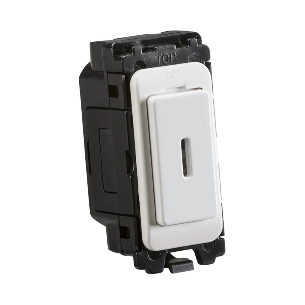 Knightsbridge | CUGM8 | Curved Edge | 20A 1 Way Double Pole Key Grid Switch 1 Knightsbridge CUGM8 20A 1 Way DP Key Grid Switch