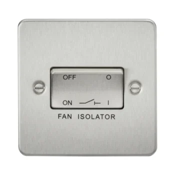Knightsbridge FP1100BC Knightsbridge Flat Plate 10AX 3 Pole Fan Isolator Switch - Brushed Chrome
